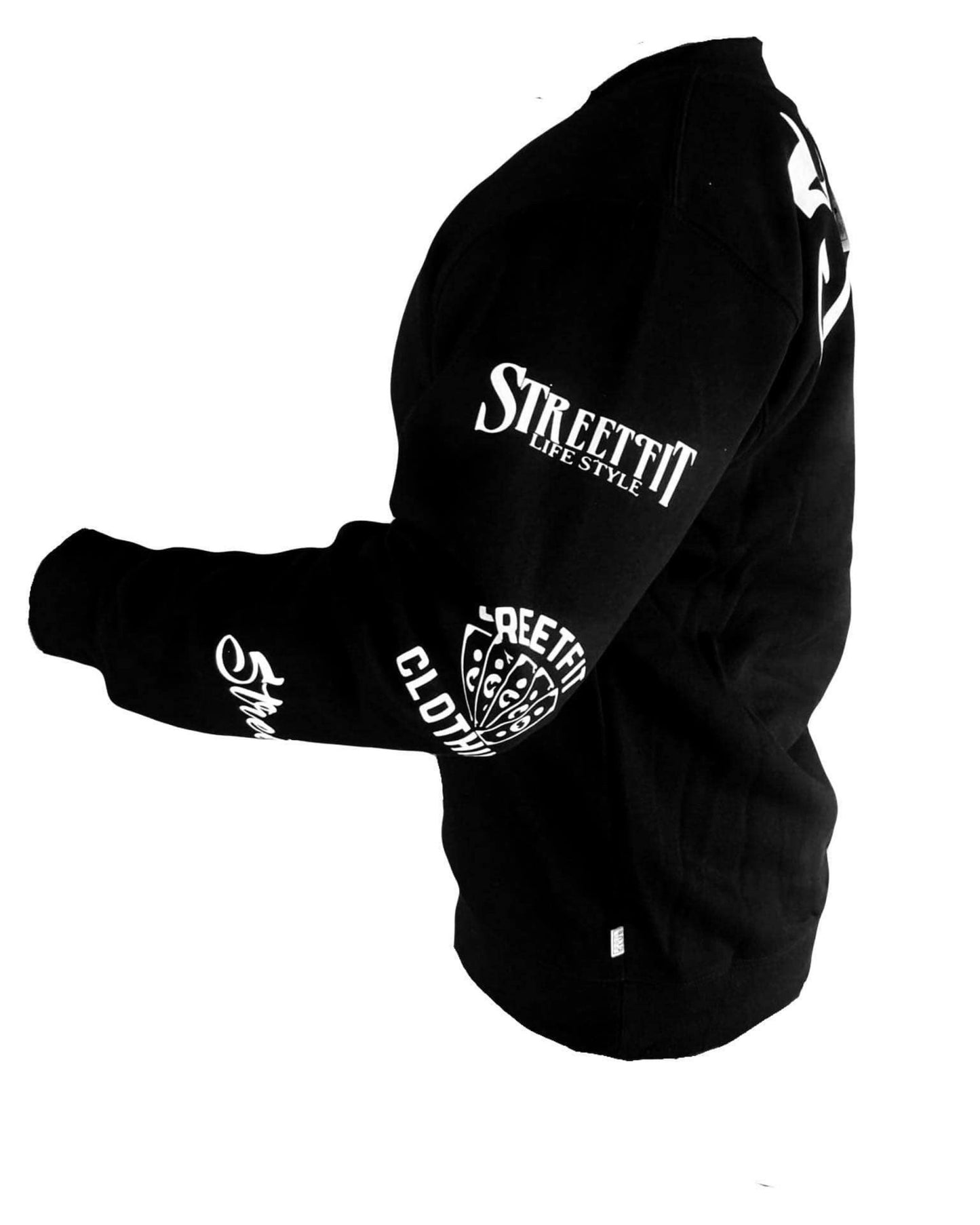 “STREETFIT.STYLE” HEAVYWEIGHT CREW NECK FLEECE SWEATER - BLACK