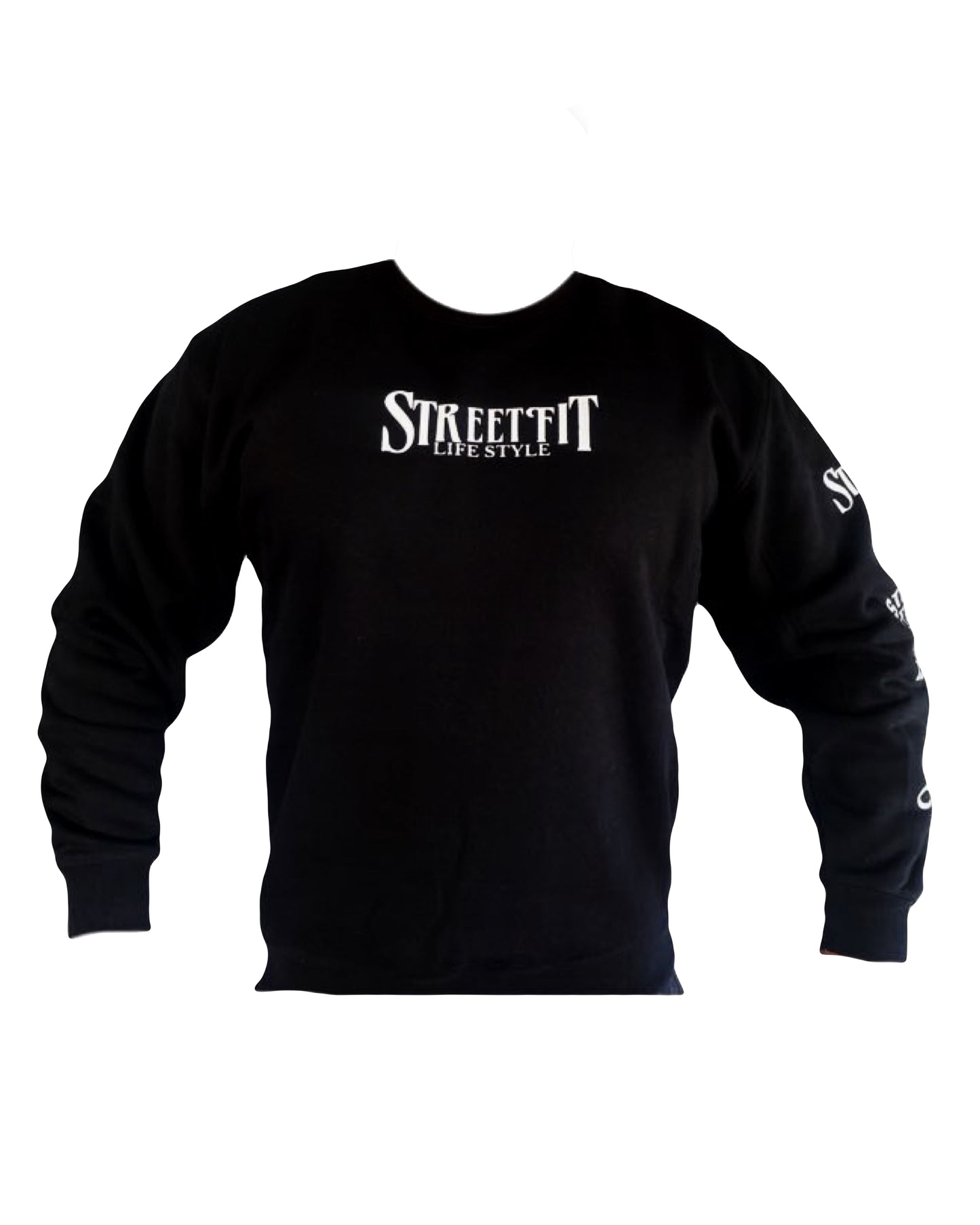 “STREETFIT.STYLE” HEAVYWEIGHT CREW NECK FLEECE SWEATER - BLACK