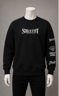 “STREETFIT.STYLE” HEAVYWEIGHT CREW NECK FLEECE SWEATER  - BLACK
